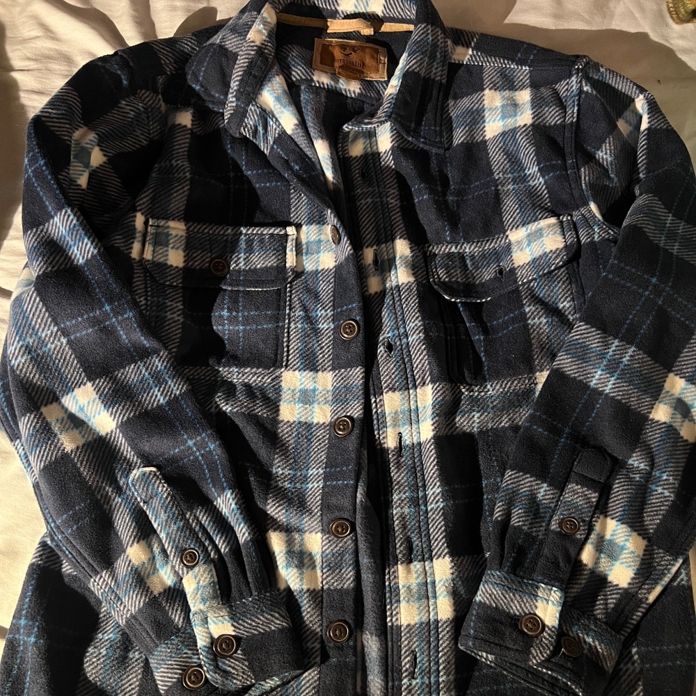 Warm Outdoor Life Blue Plaid Flannel Jacket – Size M